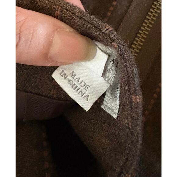 Audrey Talbott Carmel Brown Wool Cashmere Skirt Size 6 Back Zip Pinstripe - Picture 4 of 7